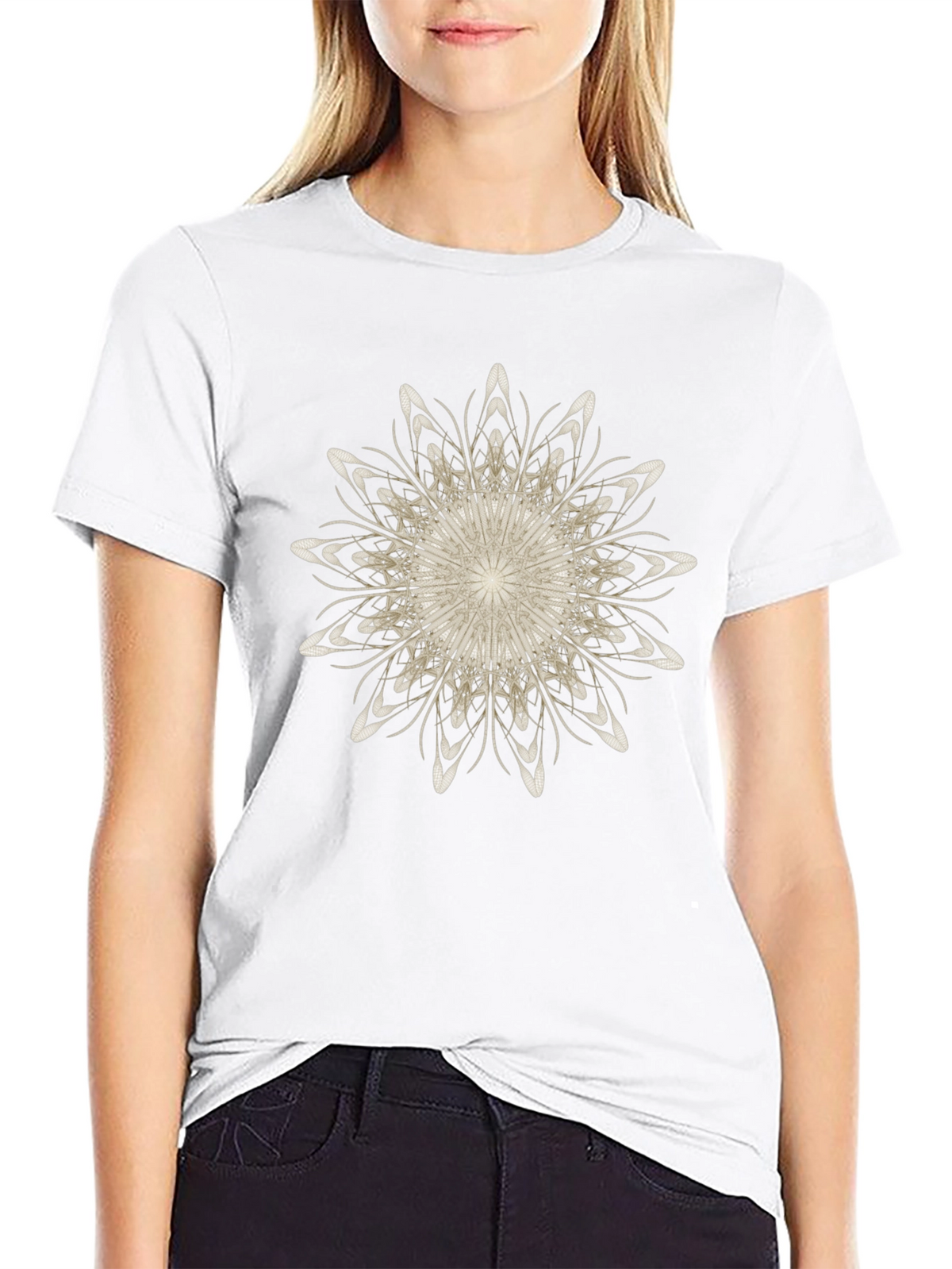 Abstract Floral Graphic Black T-Shirt