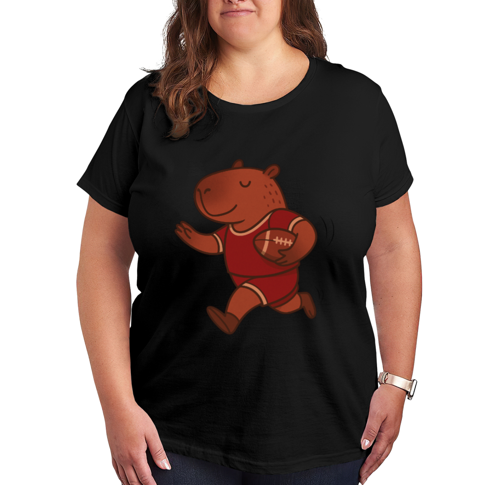Chill Capybara Football Cartoon Cute Shirt