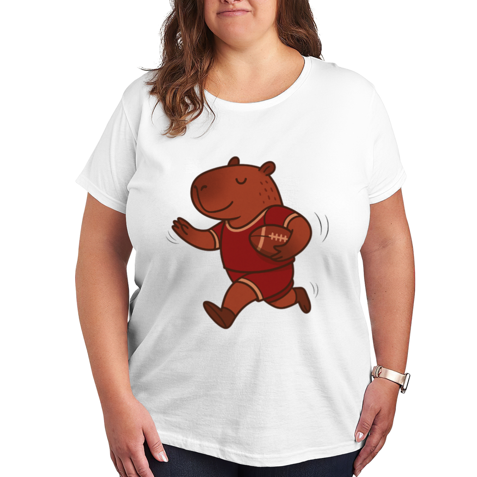 Chill Capybara Football Cartoon Cute Shirt
