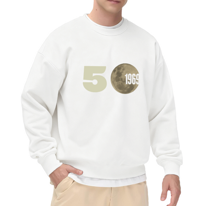 50th Moon Landing 1969 Sweatshirt | Retro Space Graphic Crewneck, Lunar Landing Anniversary Pullover Top, Space Lover Gift for Men Women