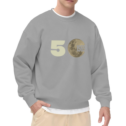 50th Moon Landing 1969 Sweatshirt | Retro Space Graphic Crewneck, Lunar Landing Anniversary Pullover Top, Space Lover Gift for Men Women