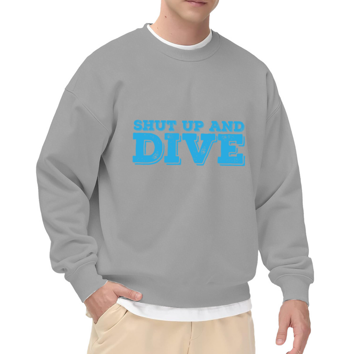 Shut Up And Dive Crewneck Sweatshirt - Scuba Diver Ocean Quote Pullover, Dive Lover Gift, Beach Vacation Top