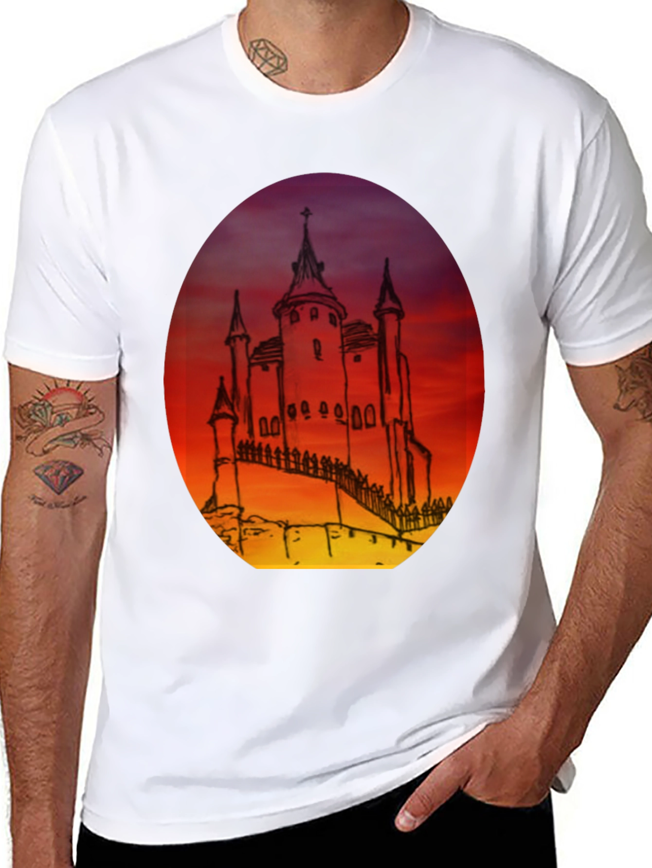 Castle Sunset Graphic Tee