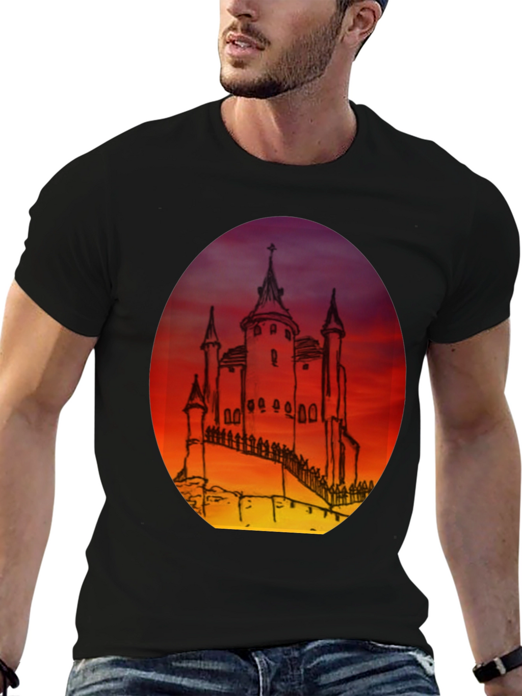 Castle Sunset Graphic Tee