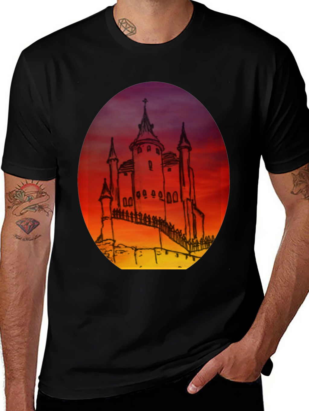 Castle Sunset Graphic Tee