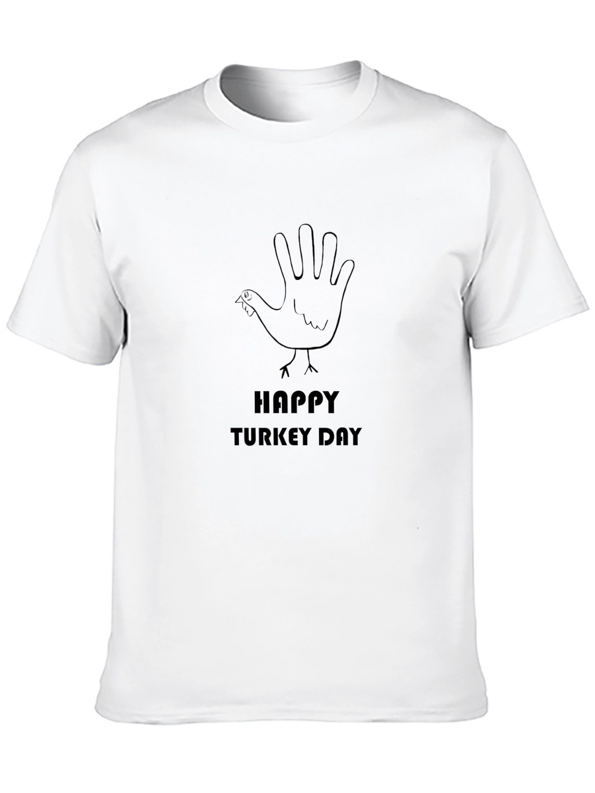 Happy Turkey Day Graphic T-Shirt - Black