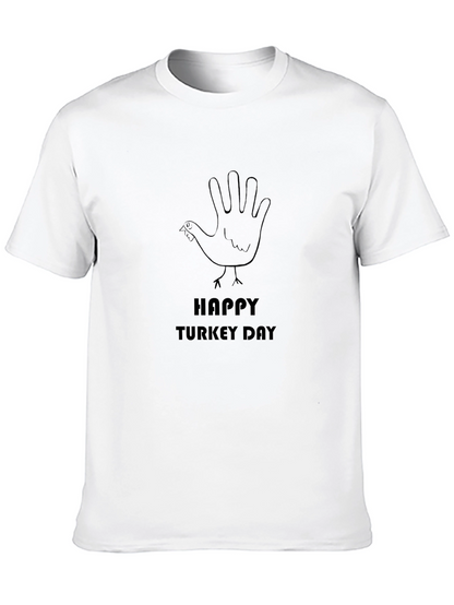 Happy Turkey Day Graphic T-Shirt - Black