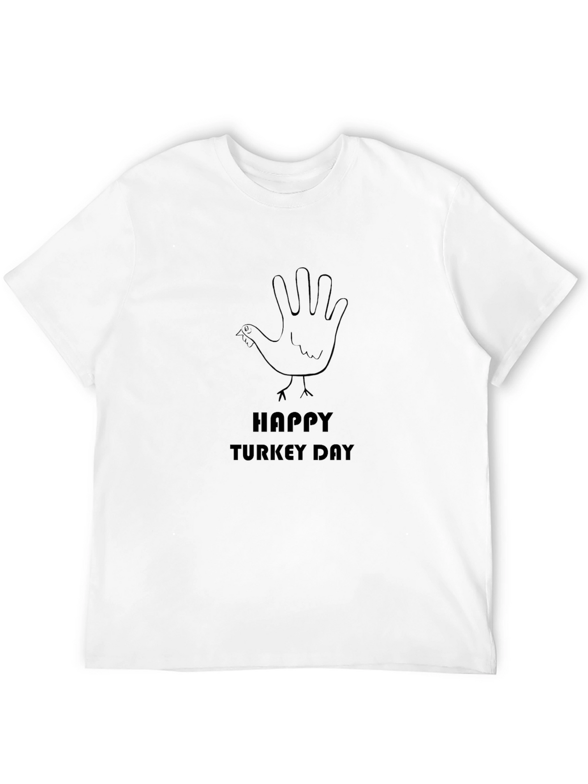 Happy Turkey Day Graphic T-Shirt - Black