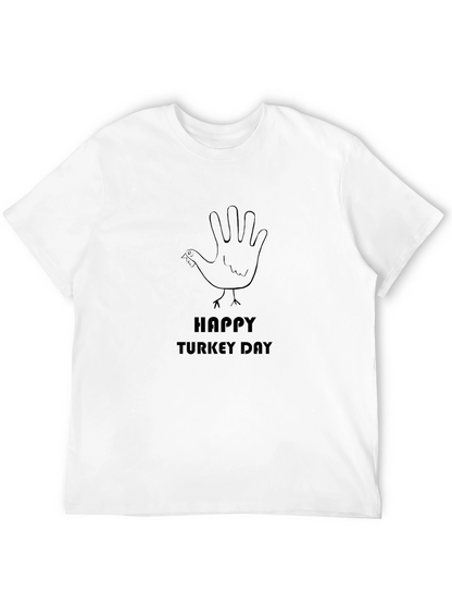 Happy Turkey Day Graphic T-Shirt - Black