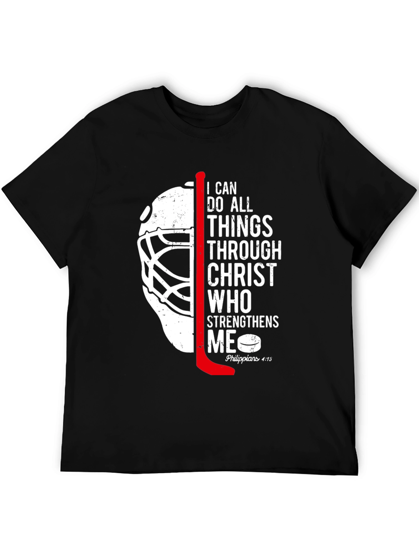 Hockey Christian T-Shirt I Can Do All Things Philippians 4:13