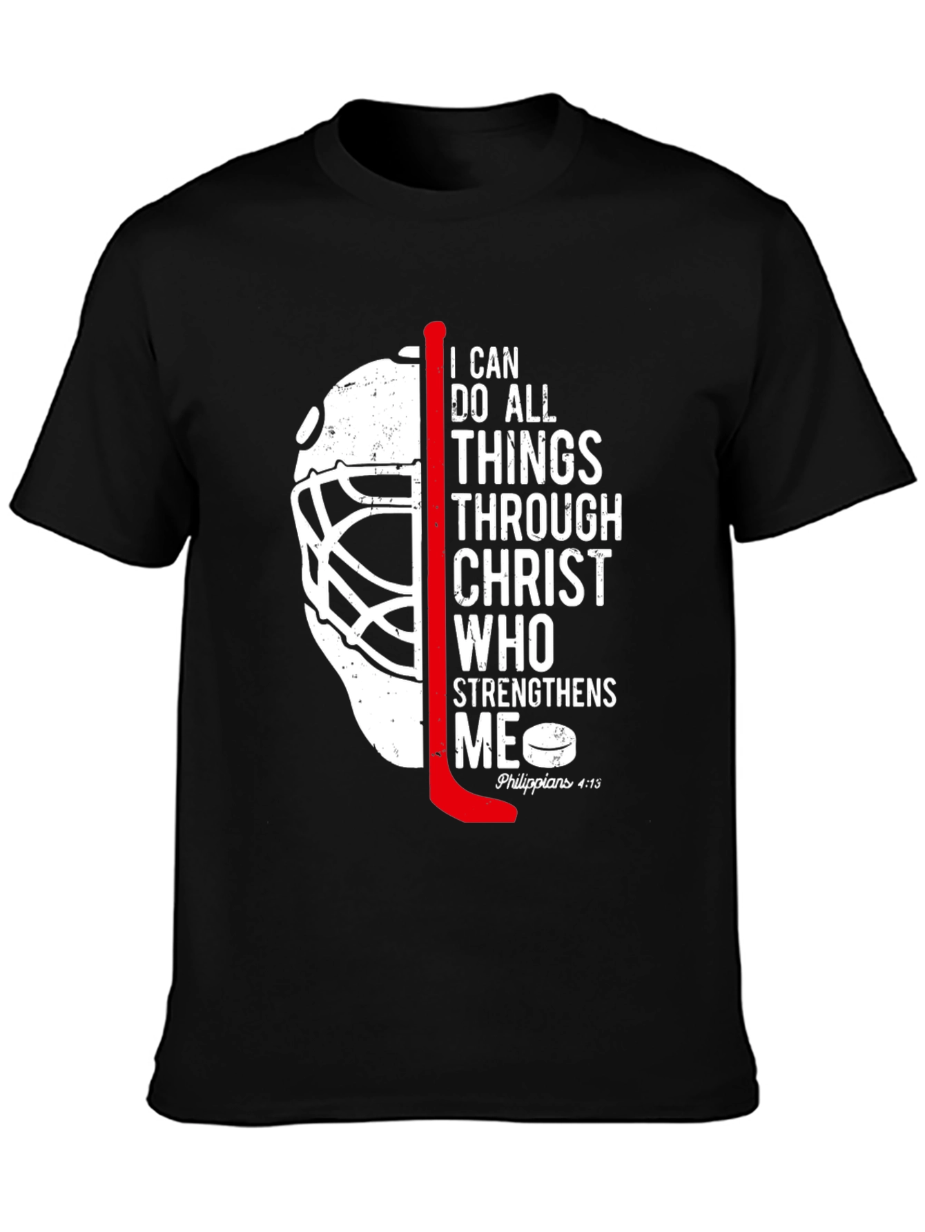 Hockey Christian T-Shirt I Can Do All Things Philippians 4:13