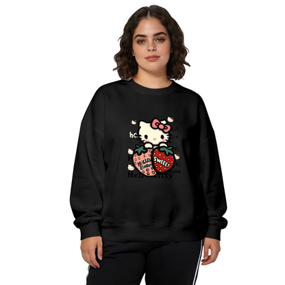 Sweet Strawberry Hello Kitty Y2K Aesthetic Crewneck Sweatshirt