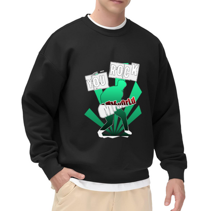 You Rock My World Sweatshirt | Retro Hip Hop Dancer Silhouette Graphic Crewneck, Pop Art Streetwear Pullover Top, Music Lover Gift