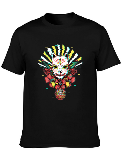 Japanese Kitsune Mask Graphic Tee