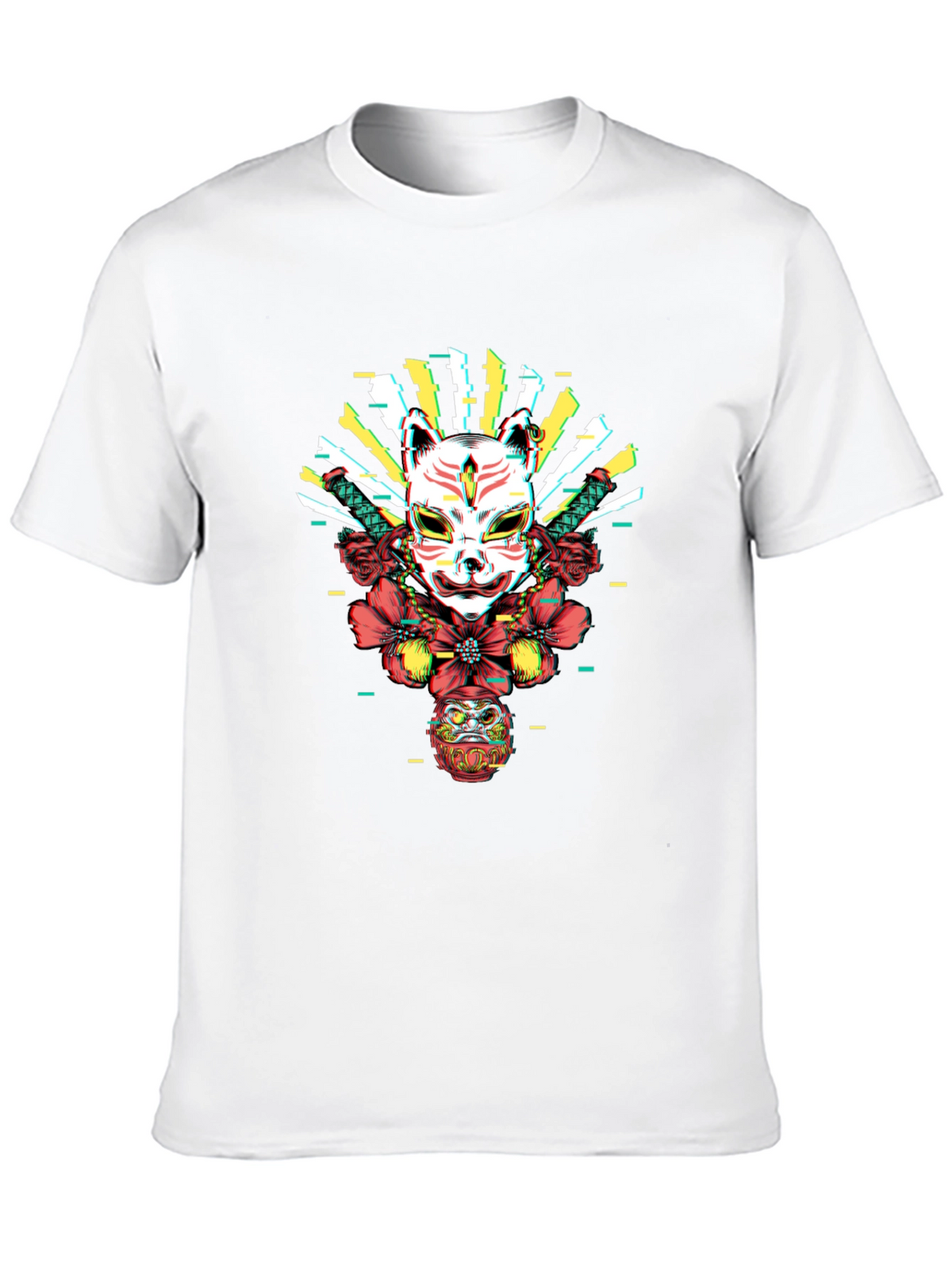 Japanese Kitsune Mask Graphic Tee