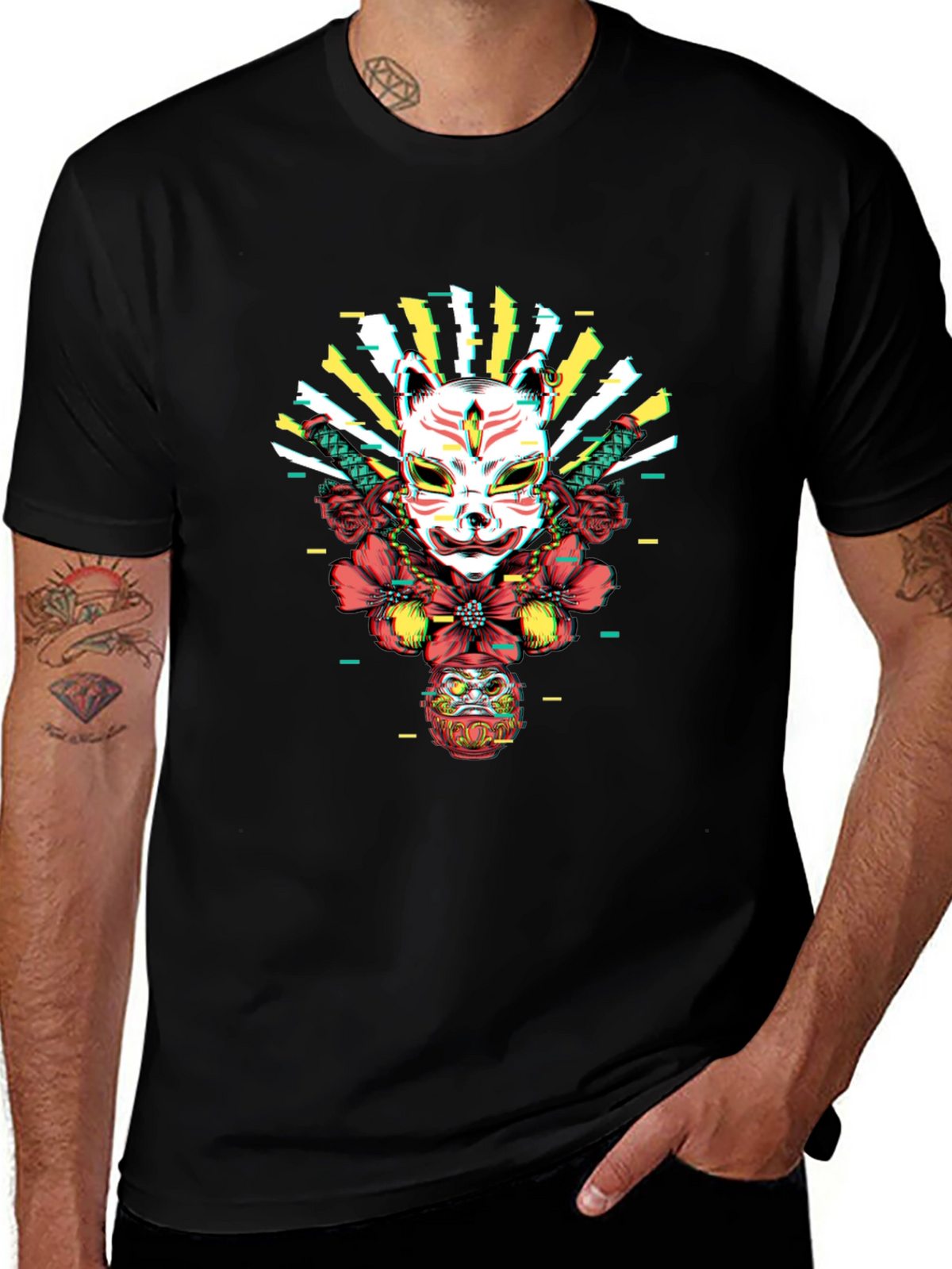Japanese Kitsune Mask Graphic Tee