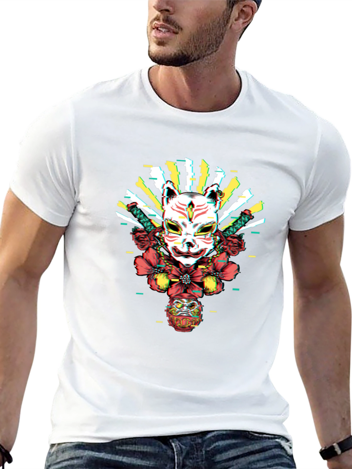 Japanese Kitsune Mask Graphic Tee