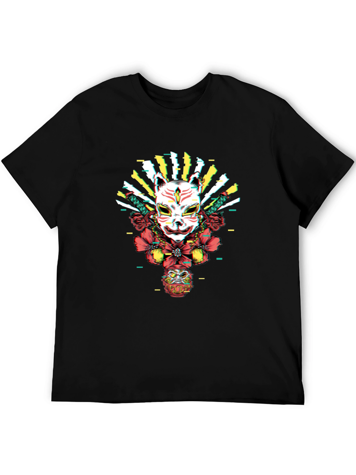 Japanese Kitsune Mask Graphic Tee