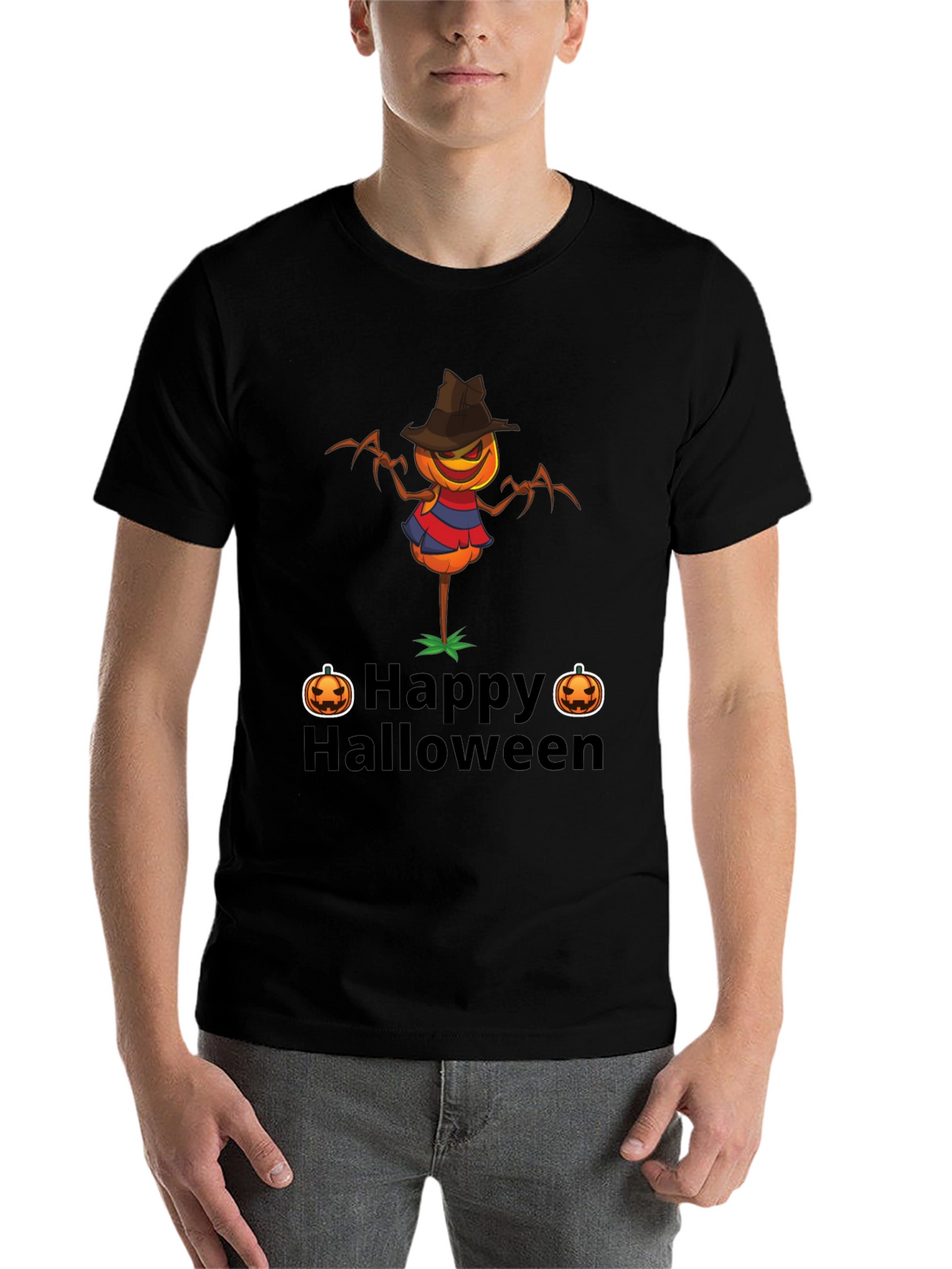 Happy Halloween Scarecrow Graphic T-Shirt
