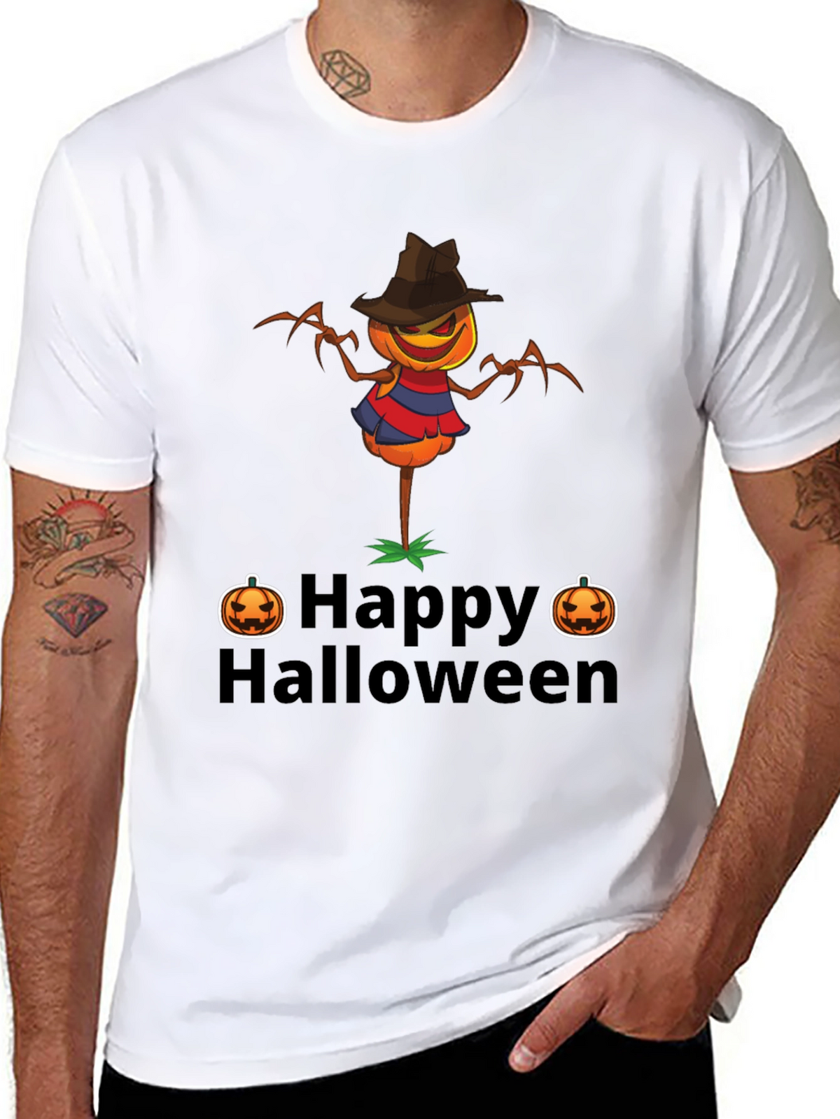 Happy Halloween Scarecrow Graphic T-Shirt