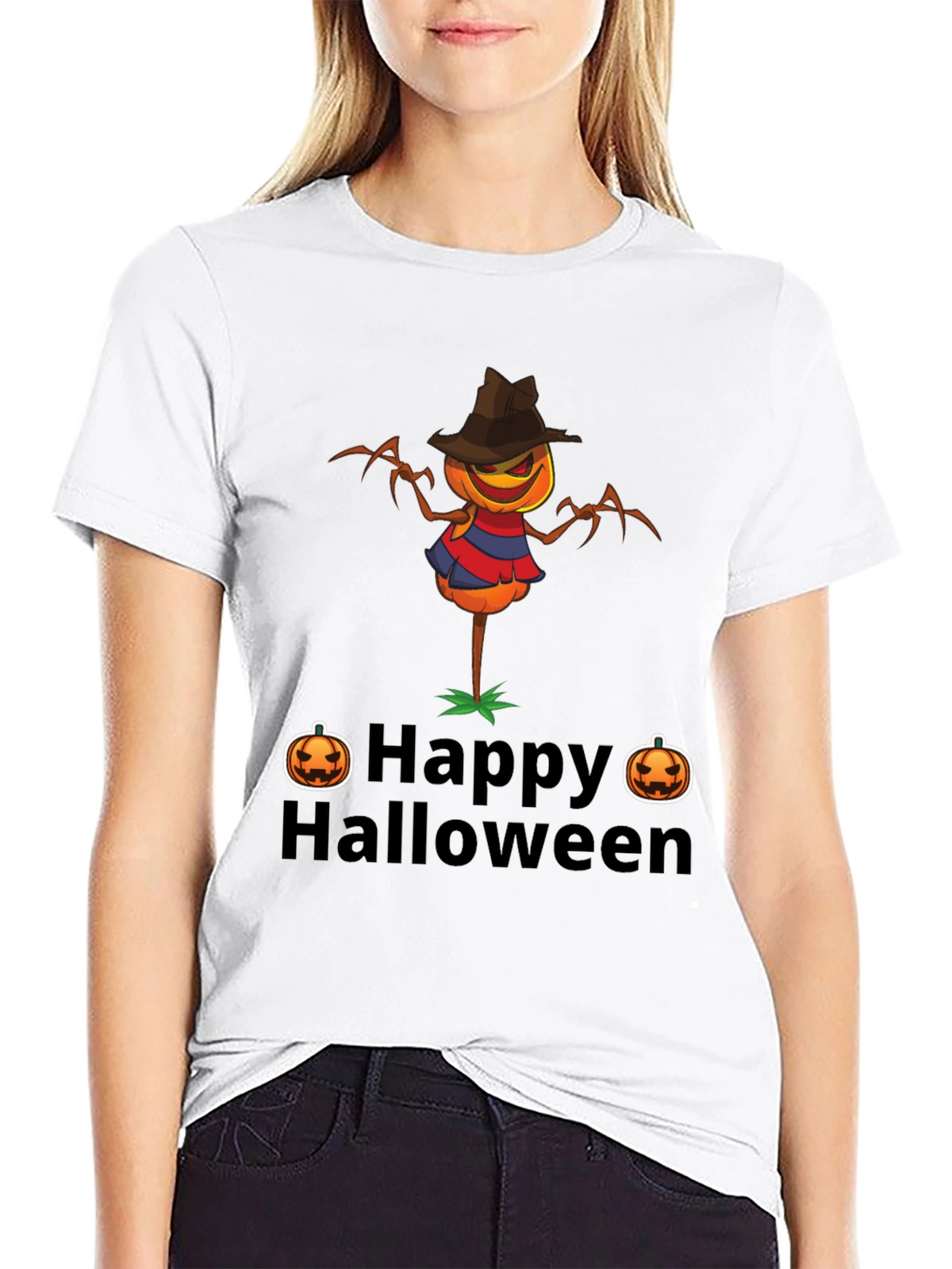 Happy Halloween Scarecrow Graphic T-Shirt
