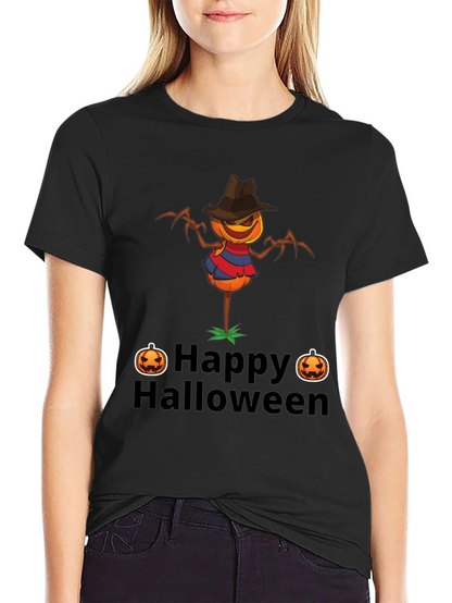 Happy Halloween Scarecrow Graphic T-Shirt