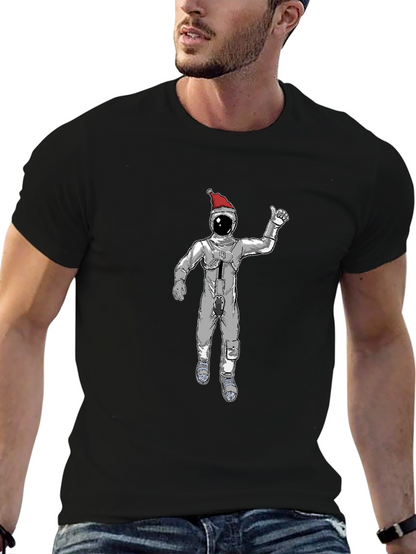 Christmas Spaceman Graphic Tee - Black