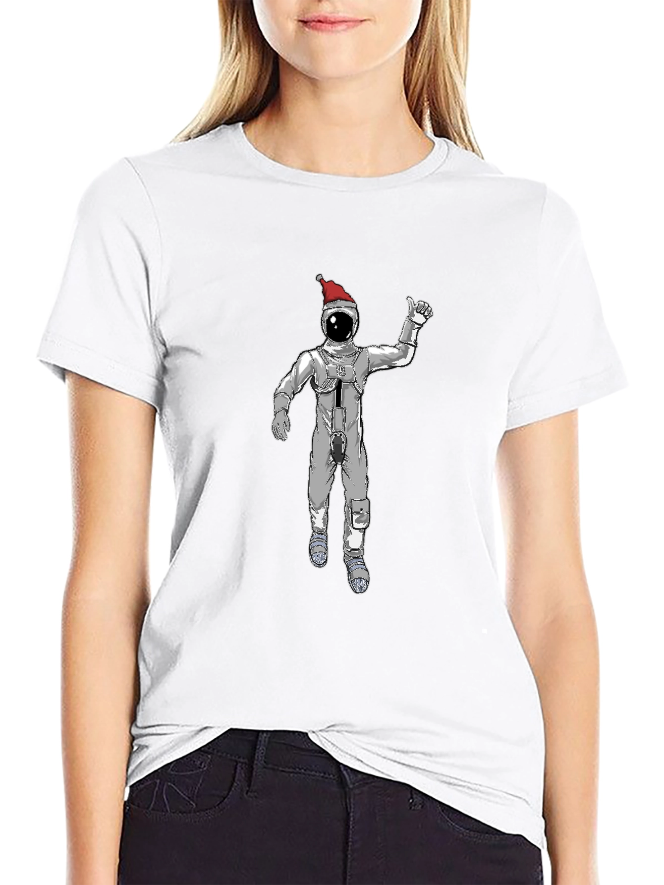 Christmas Spaceman Graphic Tee - Black