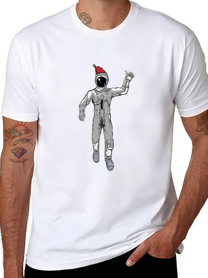 Christmas Spaceman Graphic Tee - Black