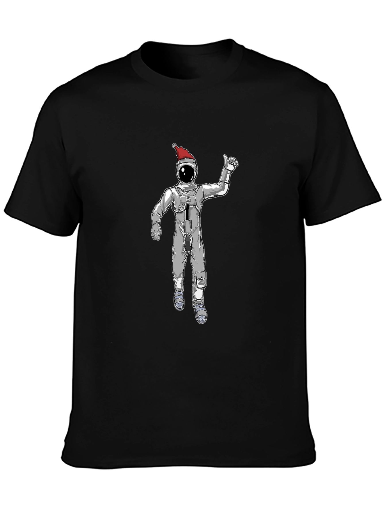 Christmas Spaceman Graphic Tee - Black