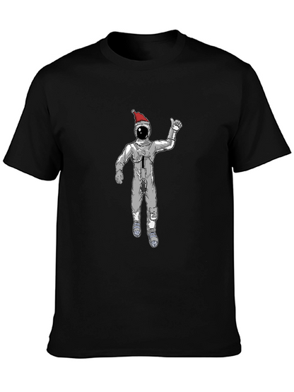 Christmas Spaceman Graphic Tee - Black