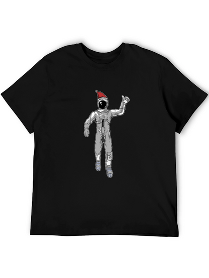 Christmas Spaceman Graphic Tee - Black