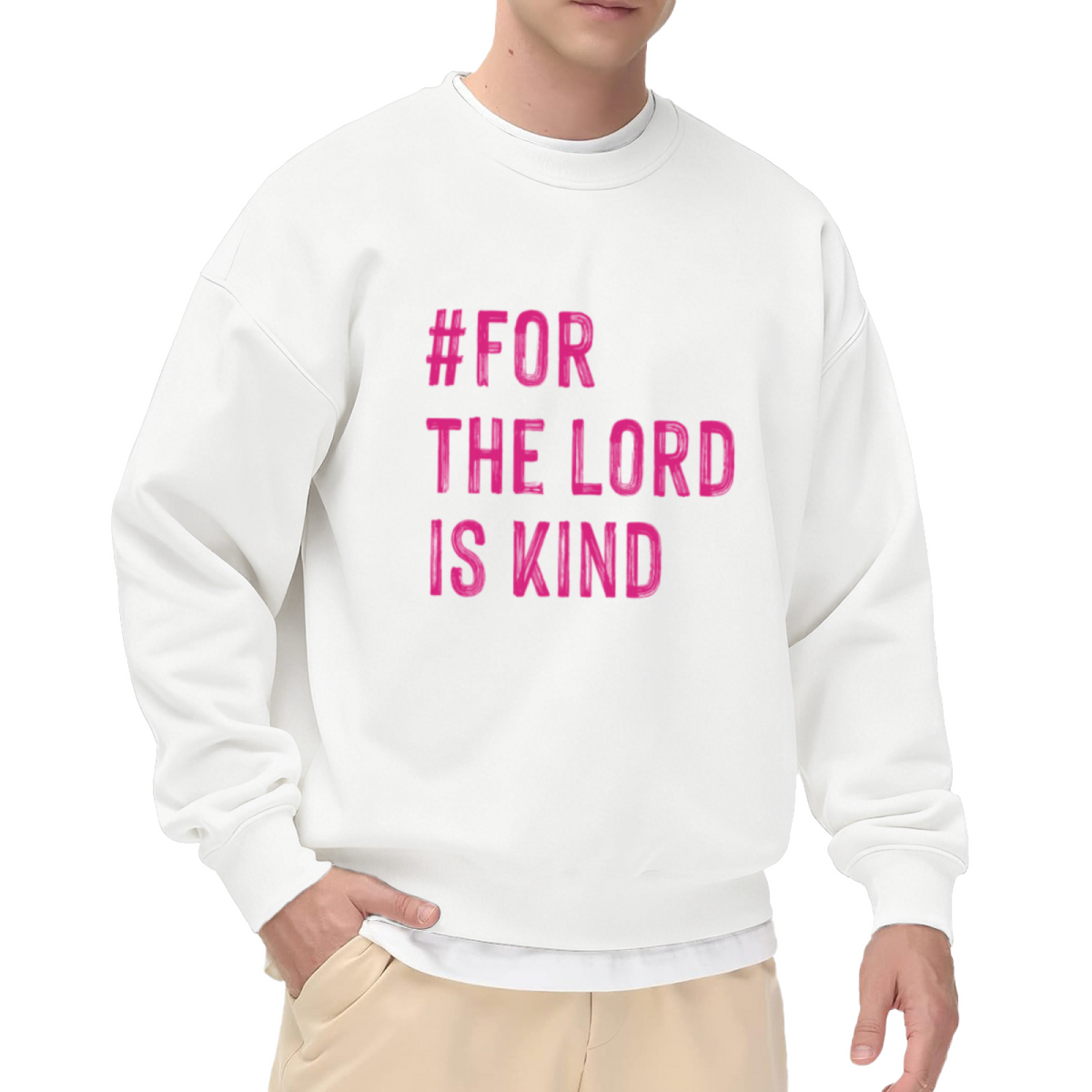 For The Lord Is Kind Christian Faith Crewneck Sweatshirt | Religious Scripture Quote Pullover, Inspirational Christian Gift Top