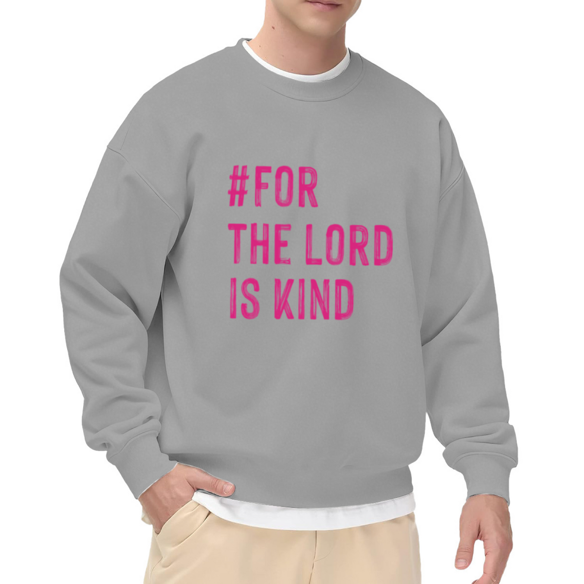 For The Lord Is Kind Christian Faith Crewneck Sweatshirt | Religious Scripture Quote Pullover, Inspirational Christian Gift Top
