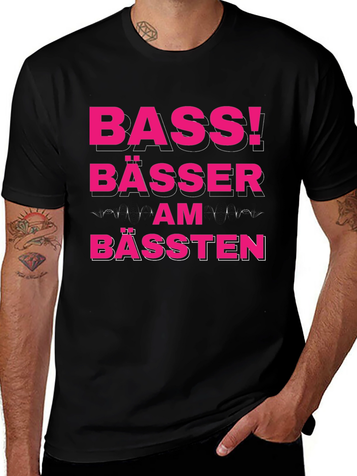 Bass! Bässer Am Bässten Funny German T-Shirt