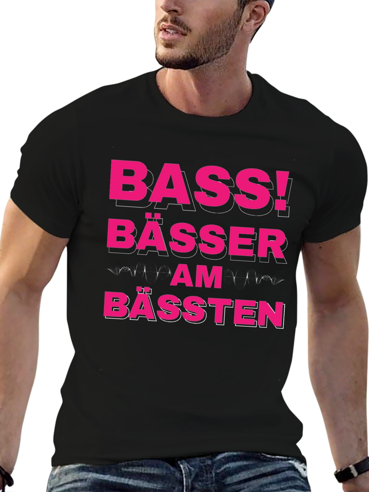 Bass! Bässer Am Bässten Funny German T-Shirt