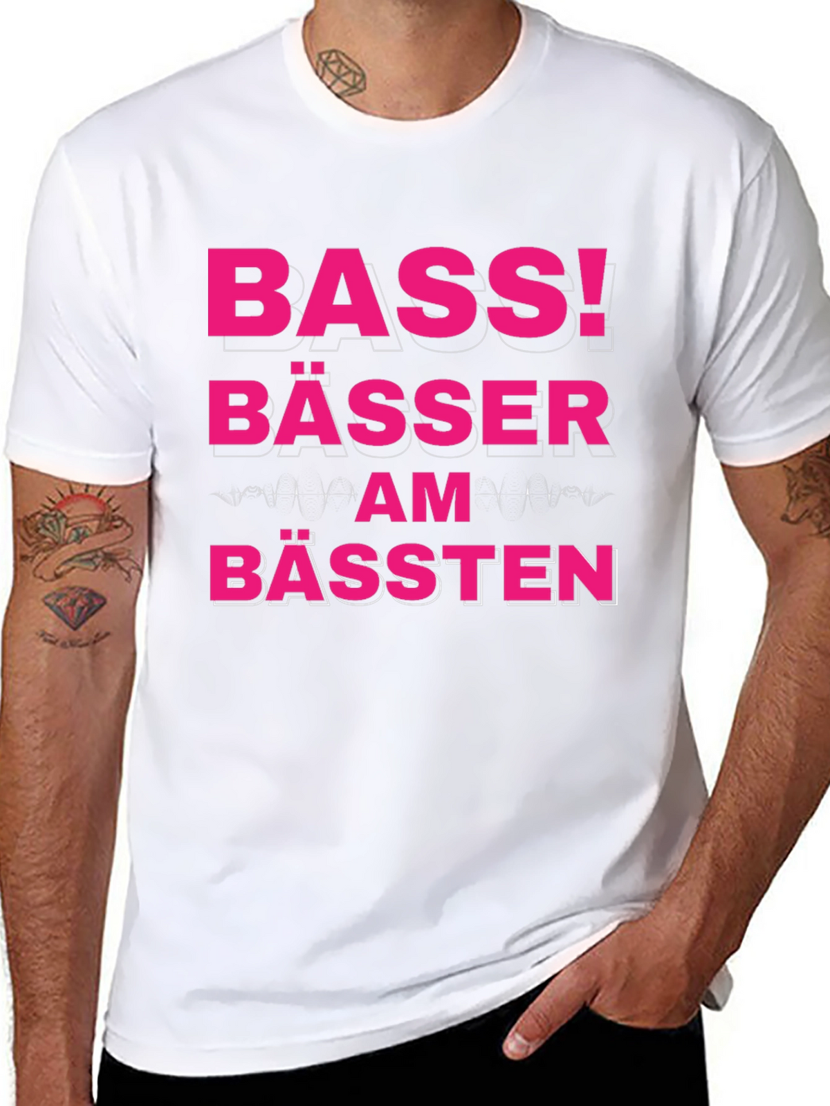 Bass! Bässer Am Bässten Funny German T-Shirt
