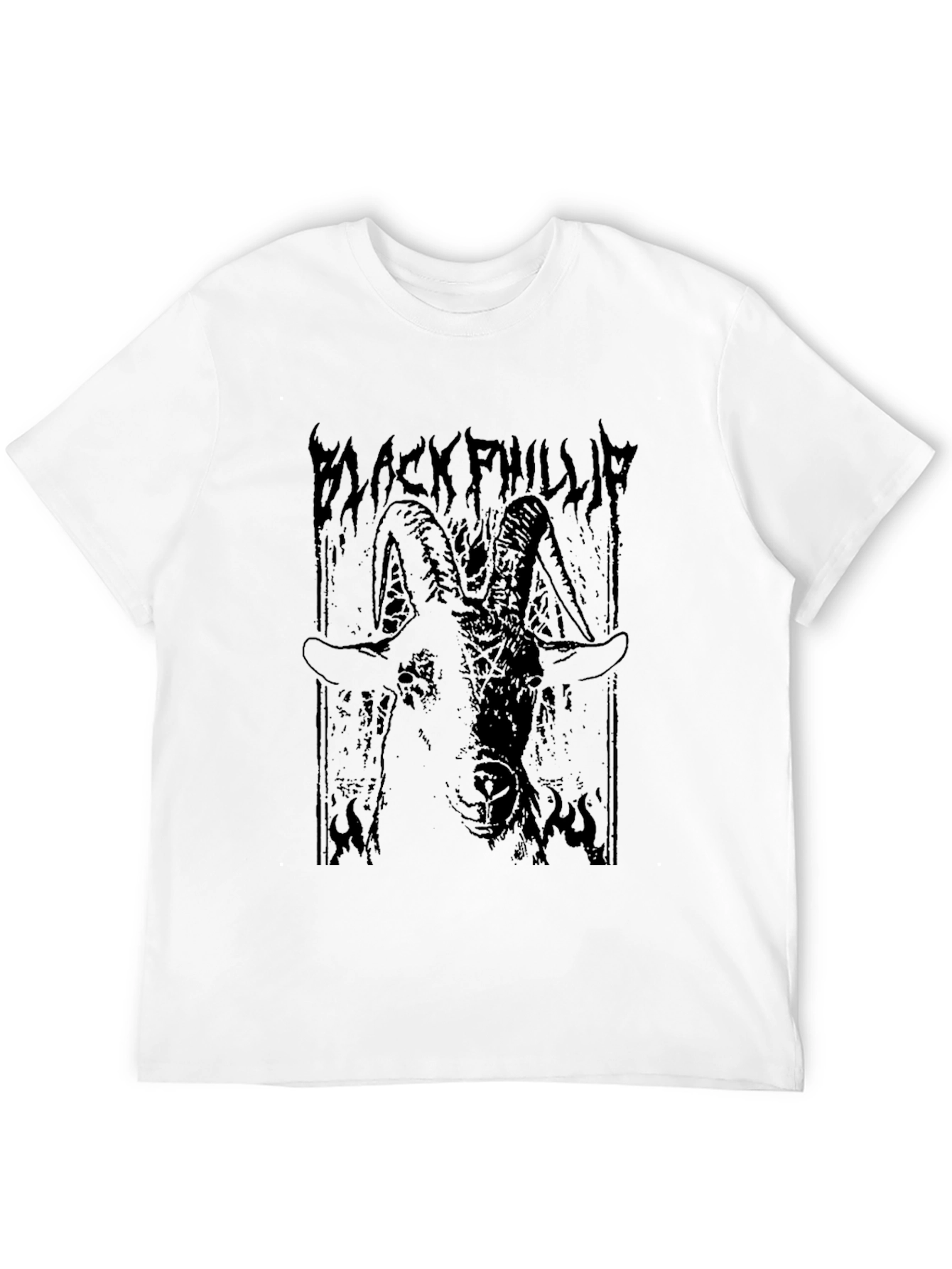 Black Phillip Goat Graphic Tee - Dark Gothic Style
