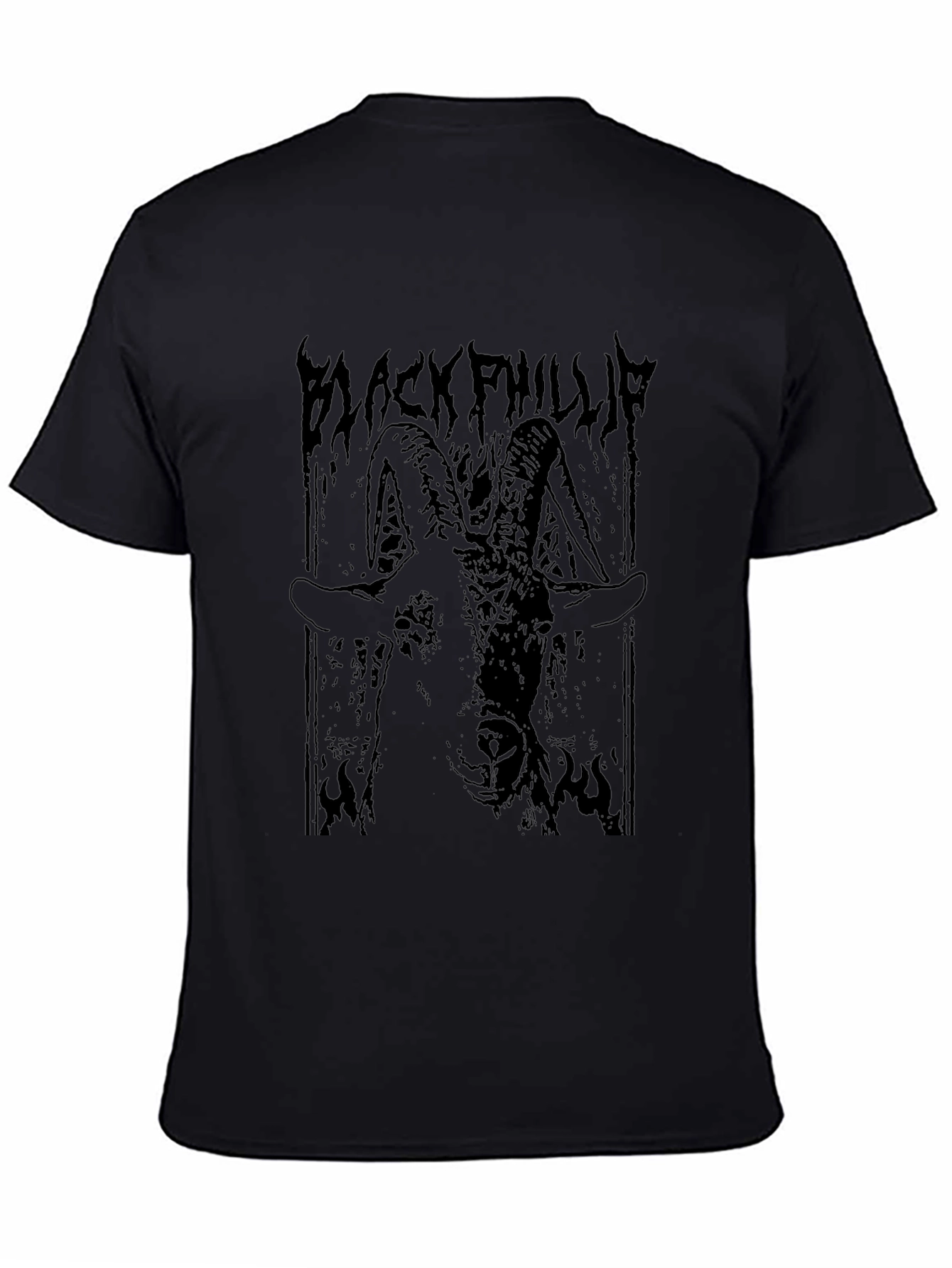 Black Phillip Goat Graphic Tee - Dark Gothic Style