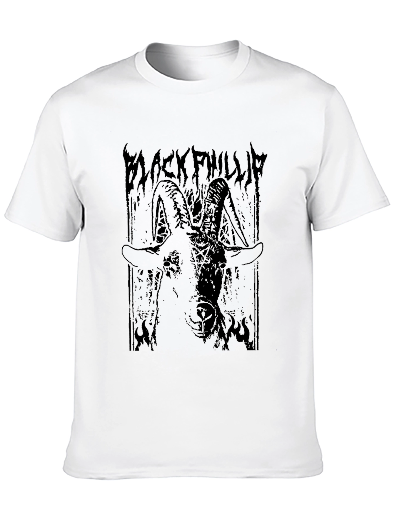 Black Phillip Goat Graphic Tee - Dark Gothic Style