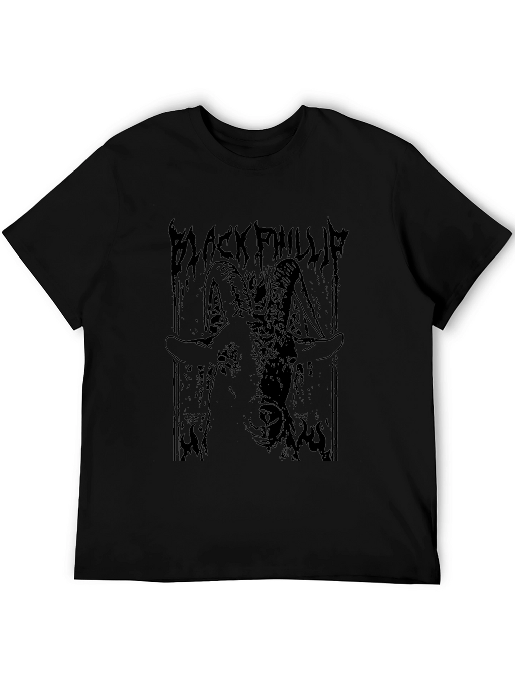 Black Phillip Goat Graphic Tee - Dark Gothic Style
