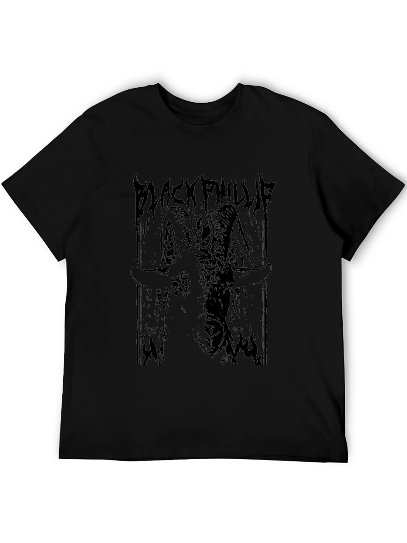 Black Phillip Goat Graphic Tee - Dark Gothic Style