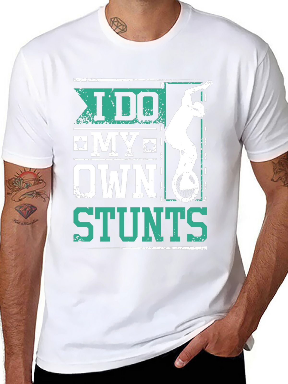 I Do My Own Stunts Graphic Tee Shirt