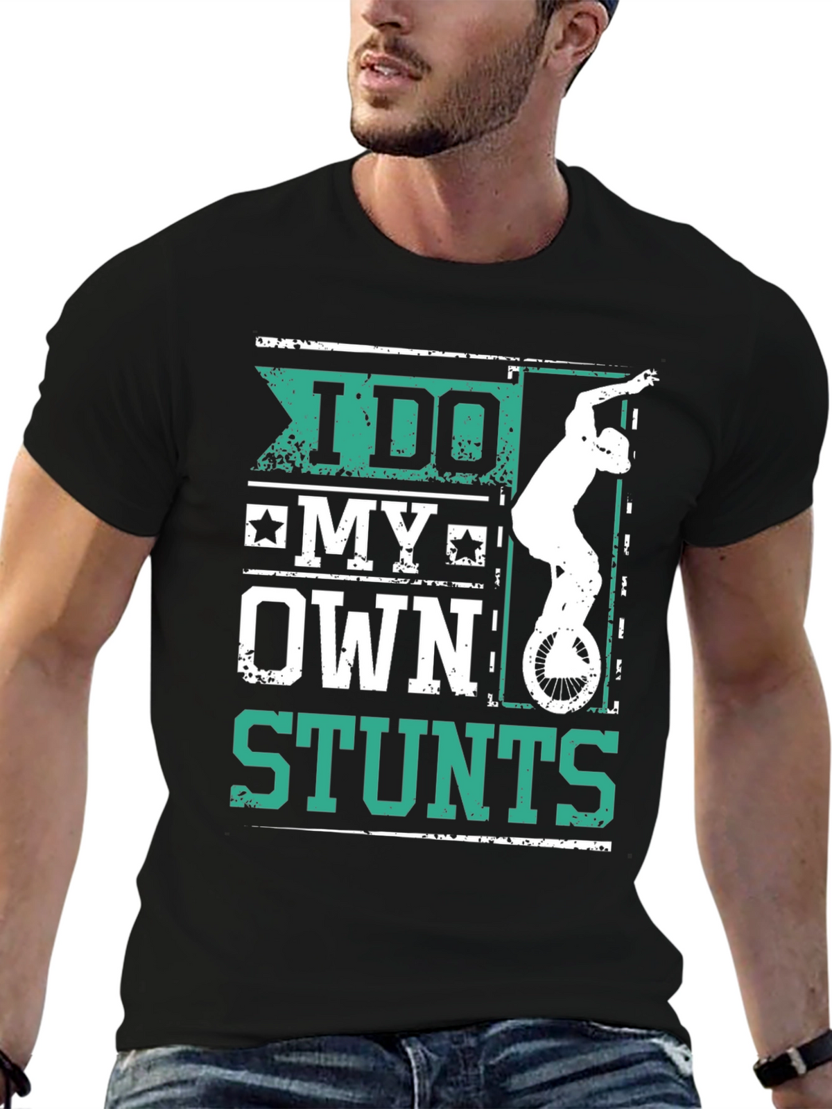 I Do My Own Stunts Graphic Tee Shirt
