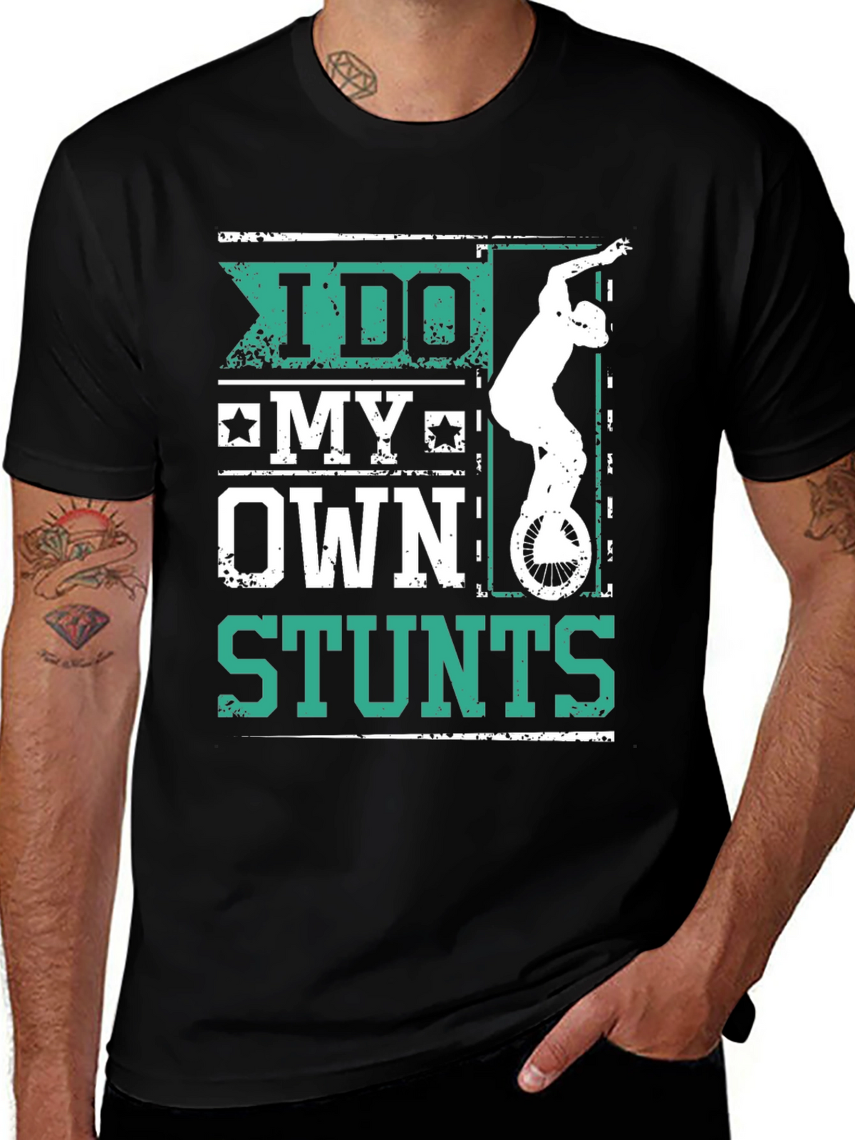I Do My Own Stunts Graphic Tee Shirt