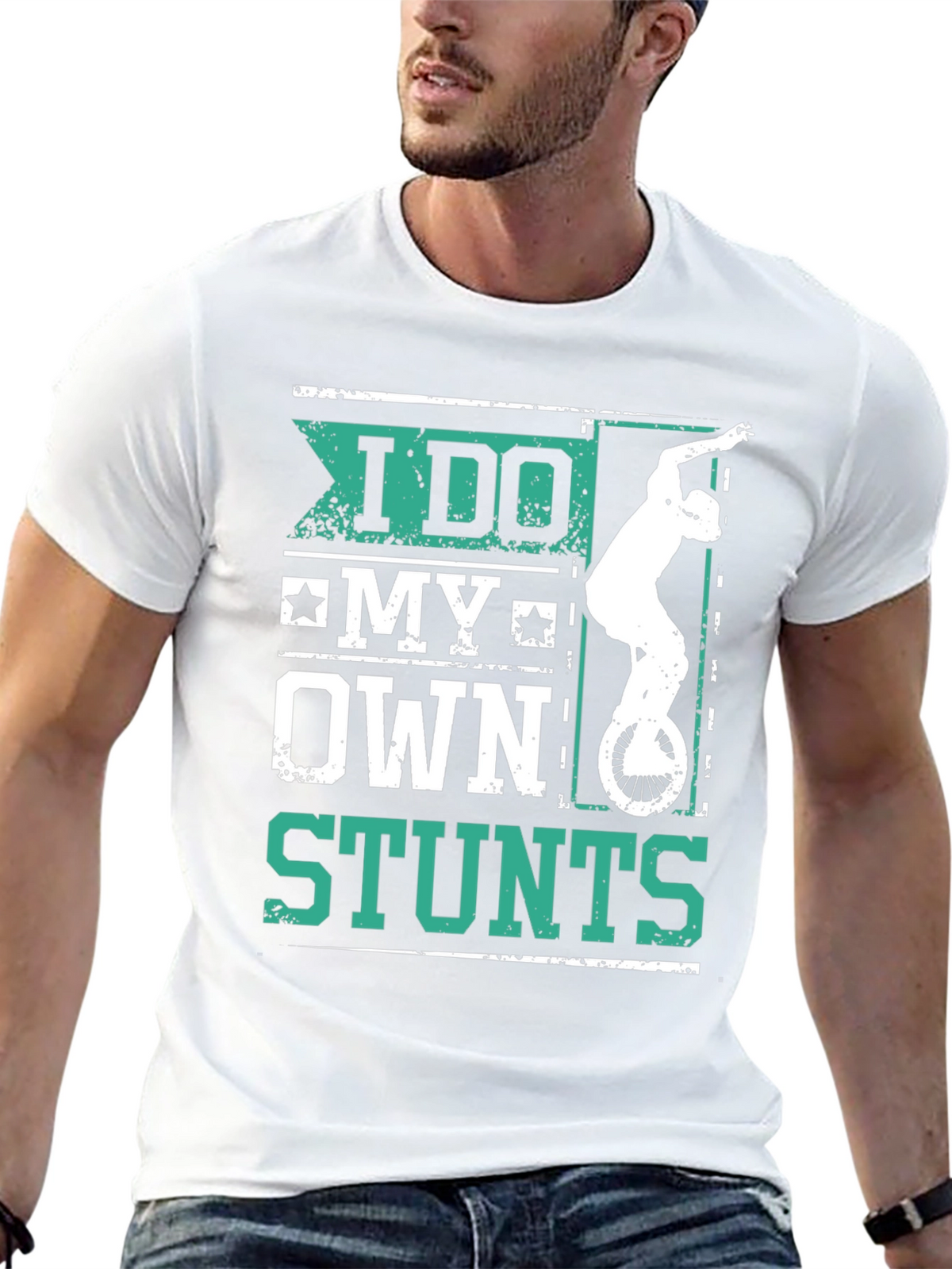 I Do My Own Stunts Graphic Tee Shirt