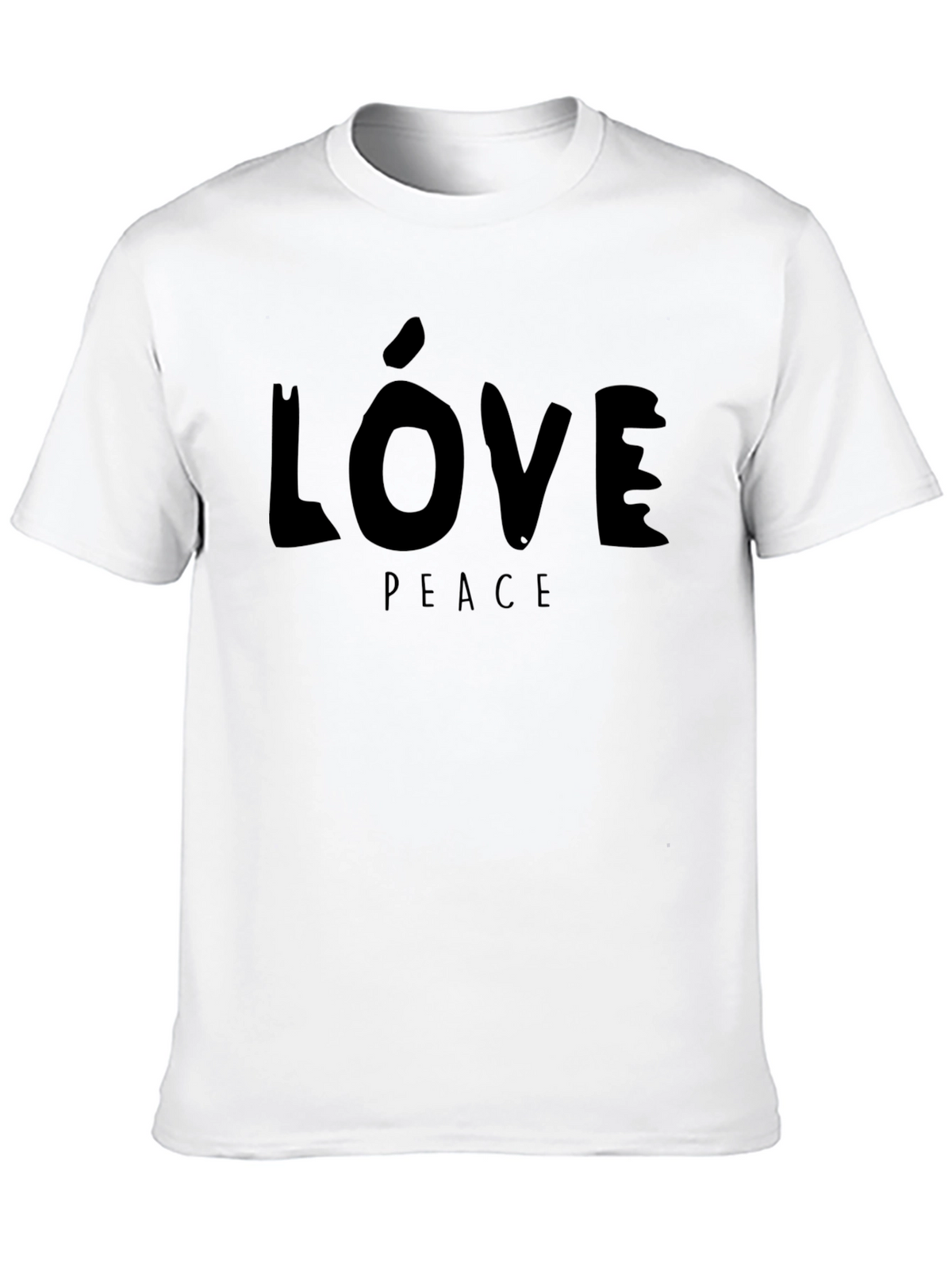 Love & Peace Graphic Black T-Shirt