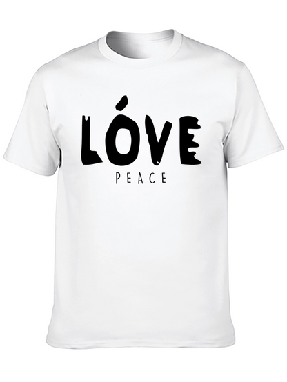 Love & Peace Graphic Black T-Shirt