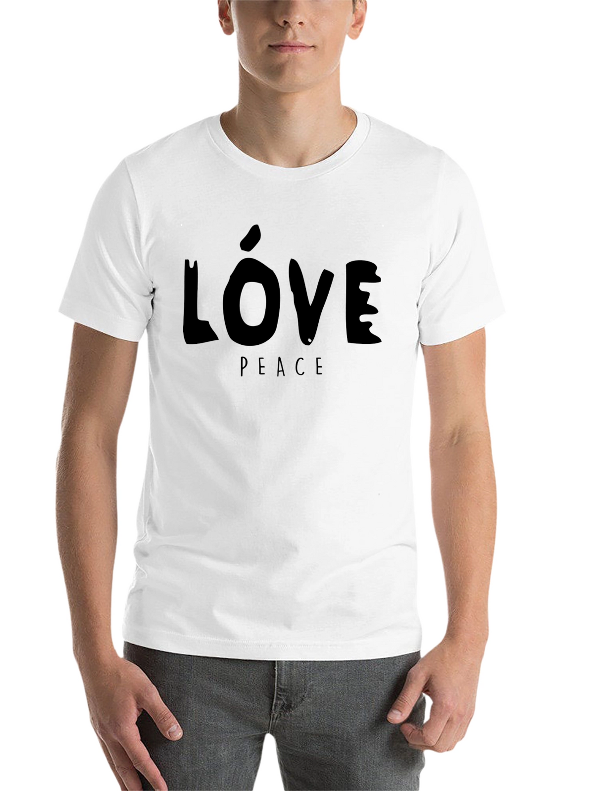 Love & Peace Graphic Black T-Shirt