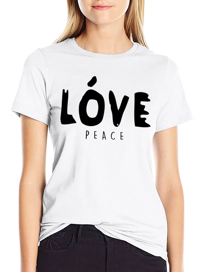 Love & Peace Graphic Black T-Shirt